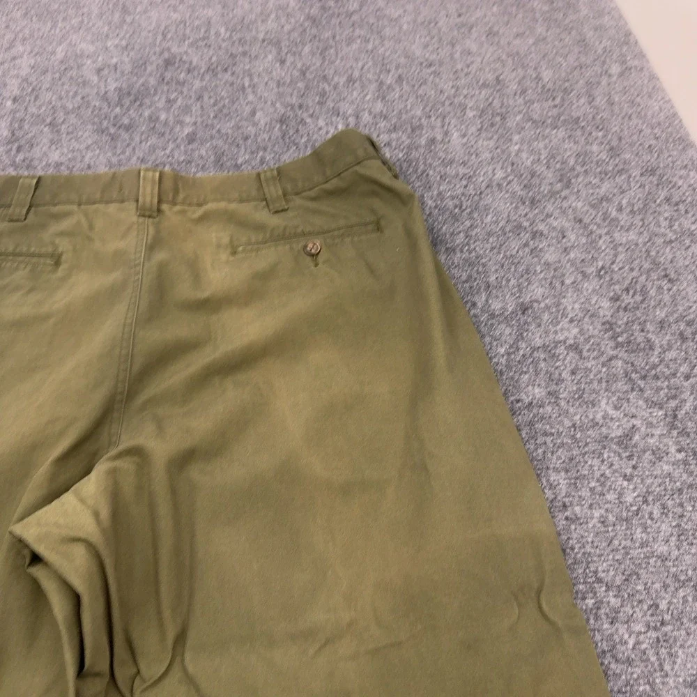 LL Bean Pants Mens 40 Green Cotton Natural Fit Straight Leg Chino Casual Style